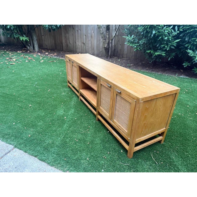 Mid-Century Modern Blonde Cane Credenza For Sale - Image 3 of 7