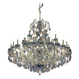 Maria Theresa 30 Lights Chandelier in Polished Chrome and Crystal by Aggiolight For Sale