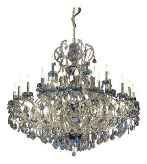 Maria Theresa 30 Lights Chandelier in Polished Chrome and Crystal by Aggiolight