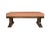 A sophisticated 1960s neoclassical style bench in mahogany; having a warm brown tone and finished with a newer woven...