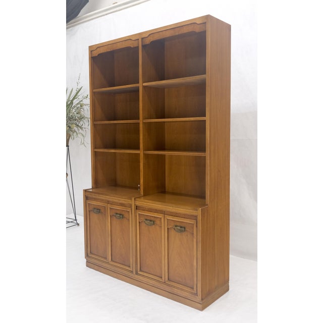 Wood Fruitwood Drexel Double Bookcase Credenza Mid Century Modern Vintage MINT For Sale - Image 7 of 11