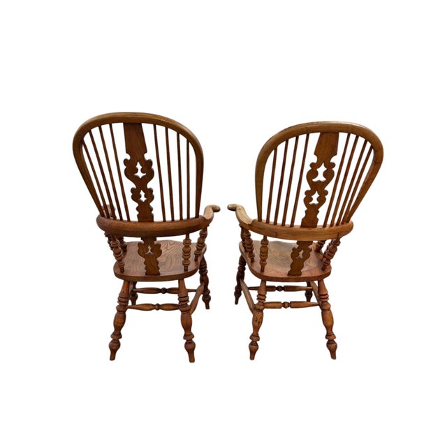 Mid 19th Century Yorkshire Windsor Arm Chairs - a Pair For Sale - Image 4 of 11