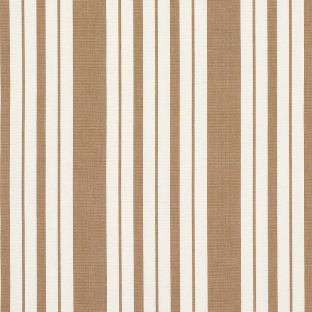 Transitional SAMPLE - Schumacher X Mark D. Sikes Markie Stripe Fabric In Neutral For Sale - Image 3 of 5