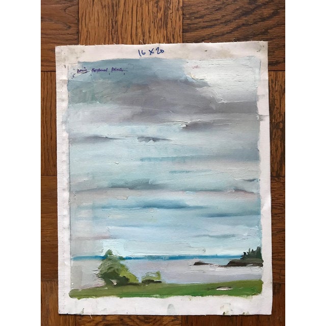 Abstract Blue Skies: A Stunning Abstract Oil Painting by David Beynon Pena For Sale - Image 3 of 3