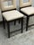 Bespoke Leather + Wood Counter Stools, Pair For Sale - Image 9 of 12