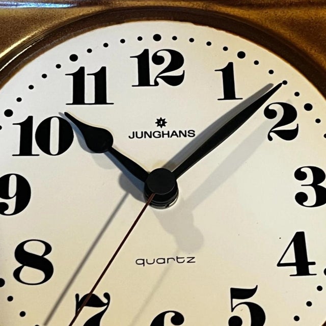 Wall Clock in Ceramic from Junghans, Germany, 1970s For Sale - Image 3 of 5