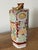 A gorgeous hand-painted, hexagon, Kutani Ware sake bottle in the Hanazume style stemming from the early 1900s-featuring...