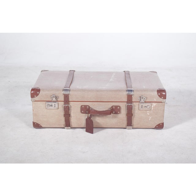 Mid-Century Modern Mid-Century Modern Travelling Bag with Leather, 1950s For Sale - Image 3 of 13