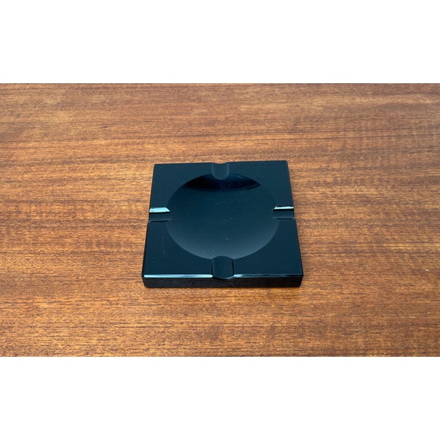 Vintage Black Glass Ashtray, 1980s For Sale - Image 5 of 15