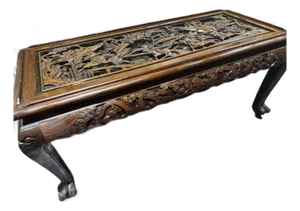 Late 20th Century Custom Hand Carved Coffee Table Oriental