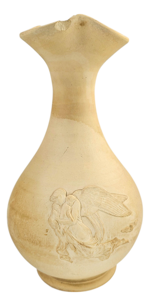 Neoclassical Angel of the Night Vase in Bisque Porcelian by P. Ipsens Enke, Copenhagen, Denmark, 1880-1900