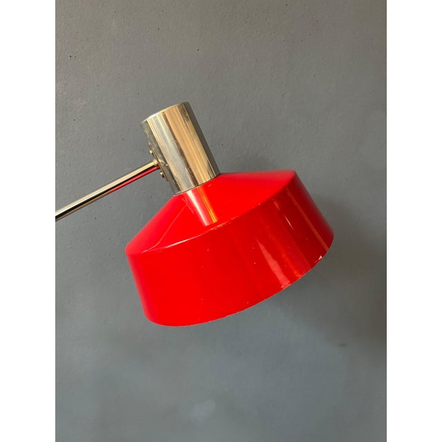 Red Adjustable Red Floor Lamp in style of Hoogervorst, 1970s For Sale - Image 8 of 11
