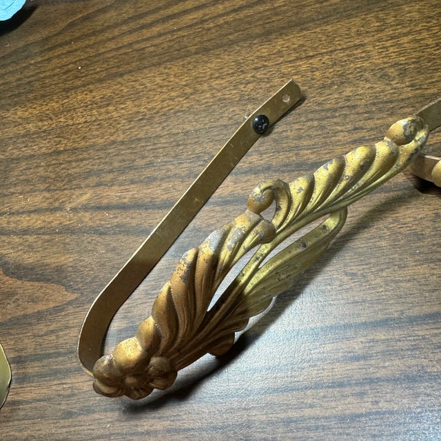 1960s Vintage Ancathus Leaves Curtain Tie Backs- A Pair For Sale - Image 5 of 7