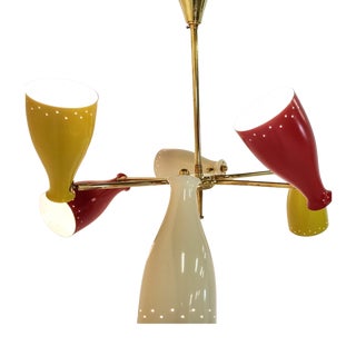 Mid-Century Coloured Chandelier, 1950s For Sale