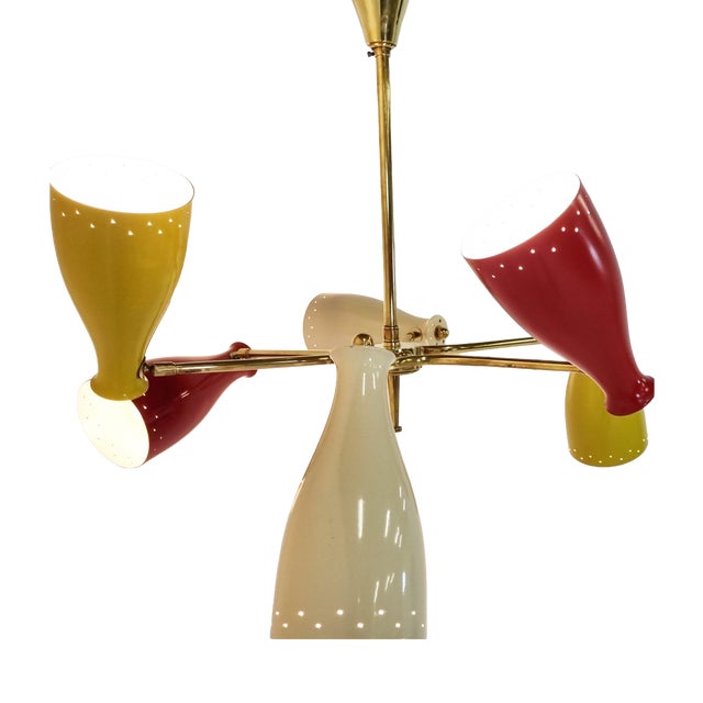 Mid-Century Coloured Chandelier, 1950s For Sale