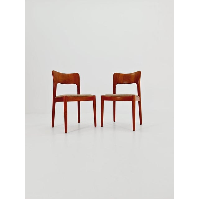 Vintage Danish solid teak dining chair by Niels Koefoed for Koefoed Hornslet , , 1960s, The chair frames are made from...