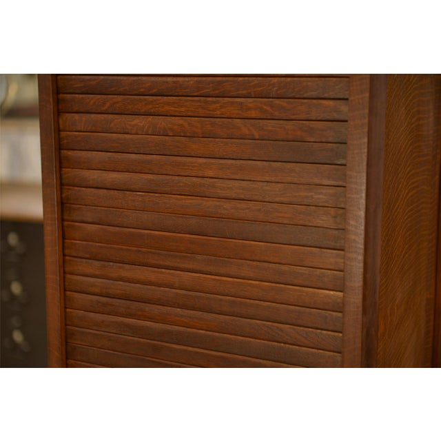 Brown Oak Filing Cabinet, 1950s For Sale - Image 8 of 10