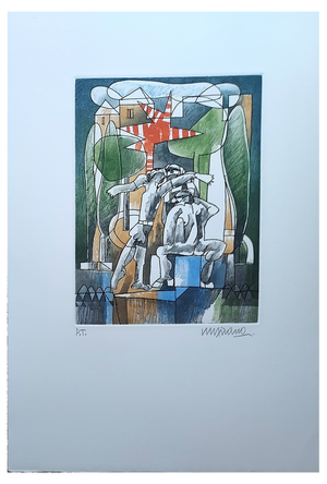 Eugenio Chicano, Composition, 2007, Etching
