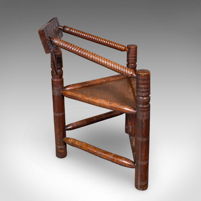 Victorian Antique Old Saxon Armchair, English, Oak, Turner's Chair, Elbow Seat, Victorian For Sale - Image 3 of 10