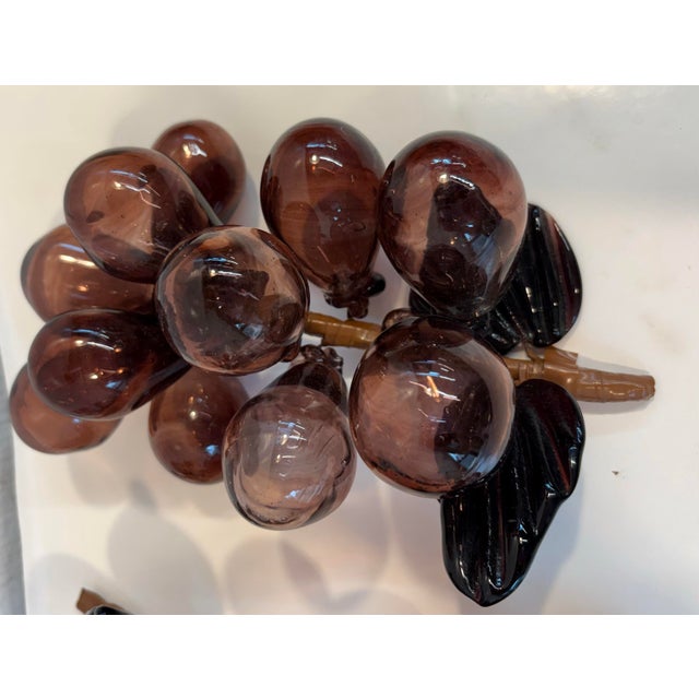 Mid 20th Century MCM Hand Blown Glass Grapes - Set of 3 Bunches For Sale - Image 5 of 6