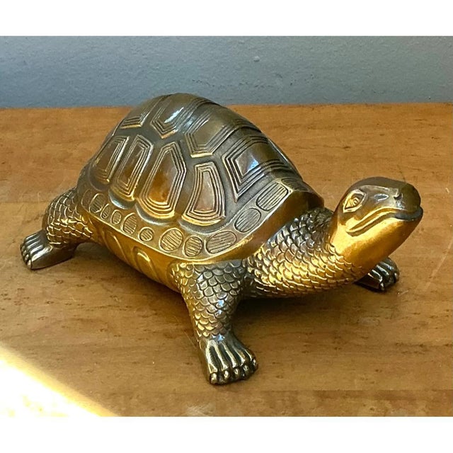 Vintage Burnished Brass Turtle For Sale - Image 10 of 12