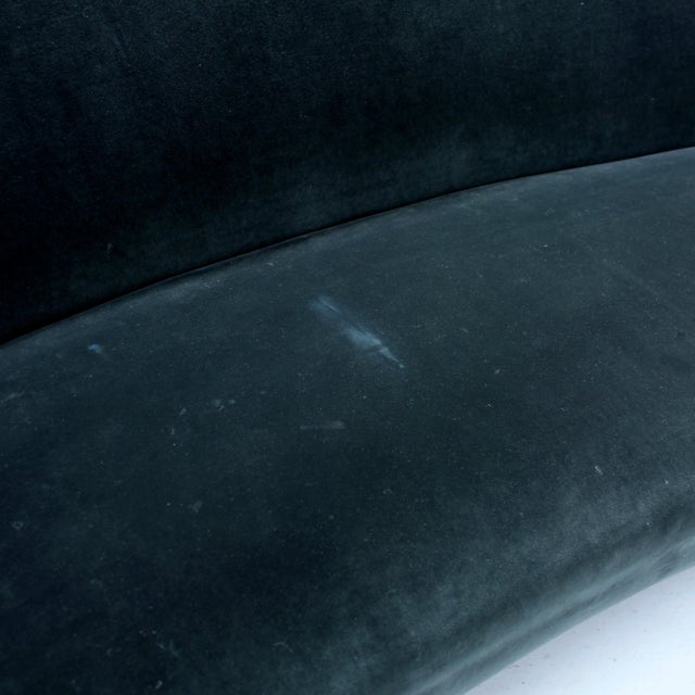 Mid-Century Italian Curved Velvet Sofa, 1950s For Sale - Image 13 of 14
