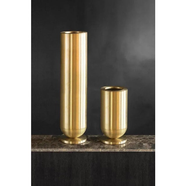 Cofete Brass Vase by Jan Garncarek For Sale - Image 4 of 5