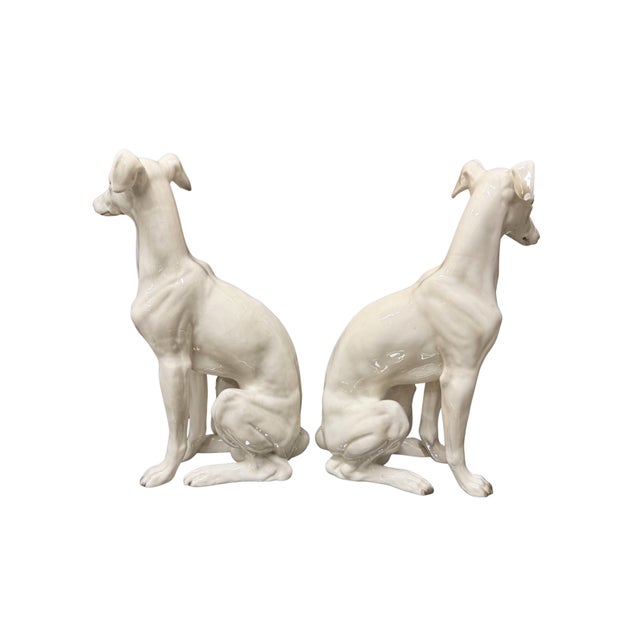 1960s Italian Ceramic Whippets, a Pair For Sale - Image 4 of 9