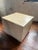 Wood Motivated Seller: 1980s Postmodern Beige Cube Table on Chrome Feet For Sale - Image 7 of 13