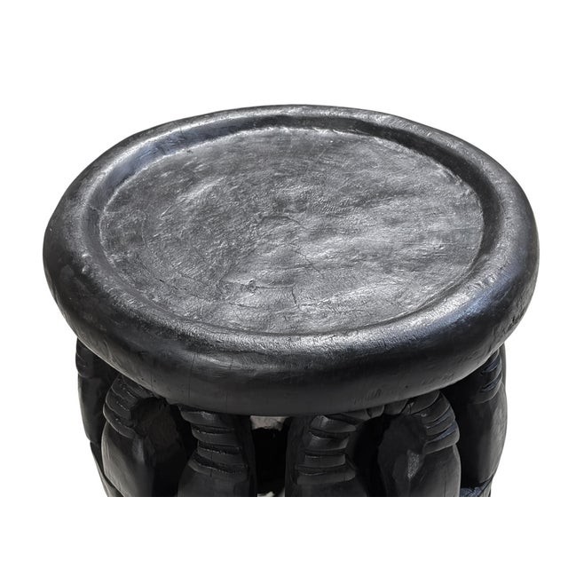 Vintage Lg Tribal Round Nobility Bamileke Stool/Table Cameroon 17" H For Sale In New York - Image 6 of 6