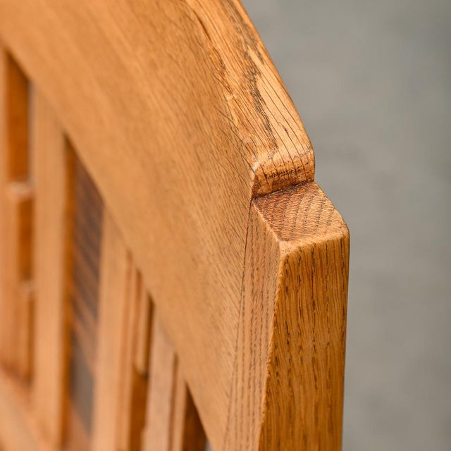 Beige Dutch Art Deco Amsterdam School Dining Chairs in Oak and Light Fabric, 1930s, Set of 4 For Sale - Image 8 of 16