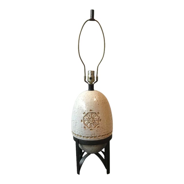 Bitossi Ceramic Lamp on Iron Base For Sale