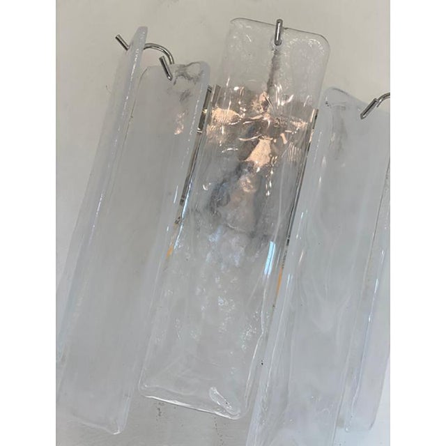 Venied-White Alabaster Strips Listelli Murano Glass Wall Sconce For Sale - Image 11 of 12