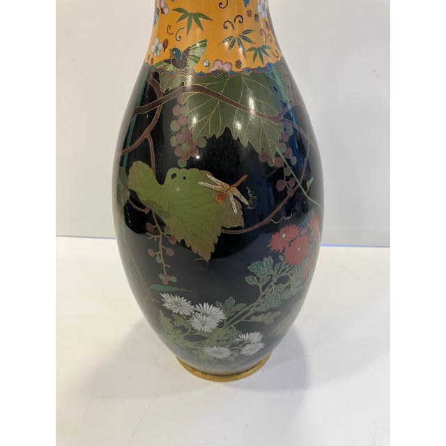 Antique Japanese Cloisonné Vase 18 Inches For Sale In Boston - Image 6 of 9