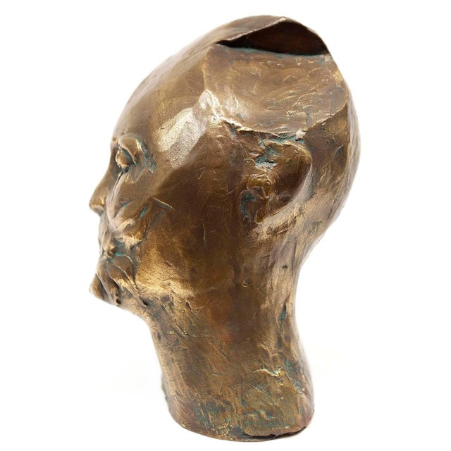 Abstract Expressionism Phillip Pavia, Untitled, Head of an Artist, Avant-Garde Bronze Sculpture For Sale - Image 3 of 5