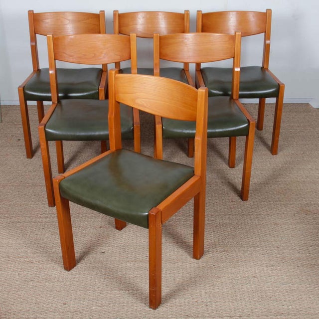 Elm and Leather Chairs from Self, 1980, Set of 6 For Sale - Image 11 of 13