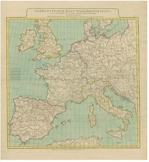 Map of Europe Highlighting Ancient and Modern Geographical Divisions, 1794