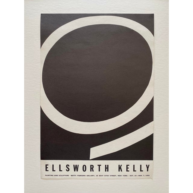 Ellsworth Kelly Ellsworth Kelly Vintage 1959 Mid Century Modernist Lithograph Print " Running White " Framed Minimalist Exhibition Poster For Sale - Image 4 of 18