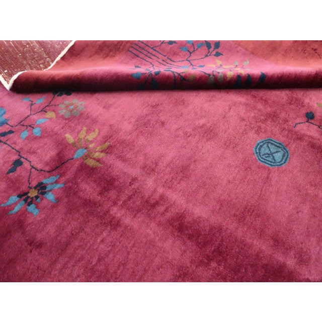 Galerie Shabab Collection Early 20th Century Chinese Art Deco Accent Rug For Sale - Image 10 of 10