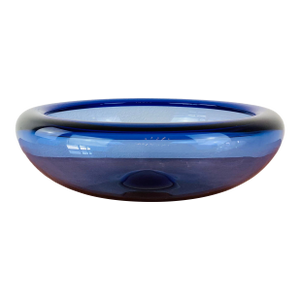 Vintage Mid-Century Modern Blue Holmegaard Glass Bowl