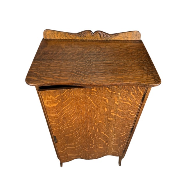 Antique Tiger Oak Sheet Music Cabinet For Sale - Image 12 of 12