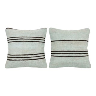 Bohemian Turkish Kilim Pillow Cover 19'' X 19'' - Set of Two For Sale