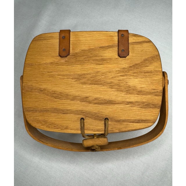 Arts & Crafts Longaberger Handwoven Lidded Basket For Sale - Image 11 of 12