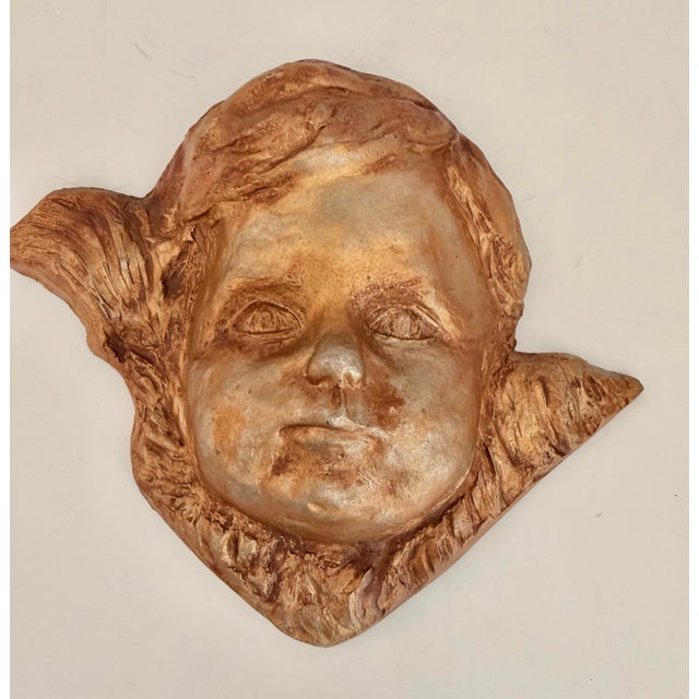 Vintage metal wall sculpture by Babs Mellor of Wichita, Kansas, retaining its original “Designs by Babs” paper label on...