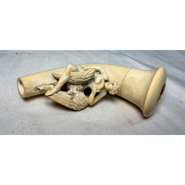 Antique 1800's Goddess Nemesis Zeus Goose Hand Carved Meerschaum Smoking Pipe For Sale - Image 11 of 17