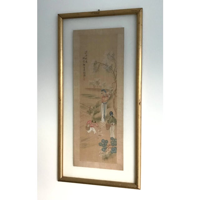 Asian Early 20th Century Chinese Watercolor Painting, Framed For Sale - Image 3 of 9