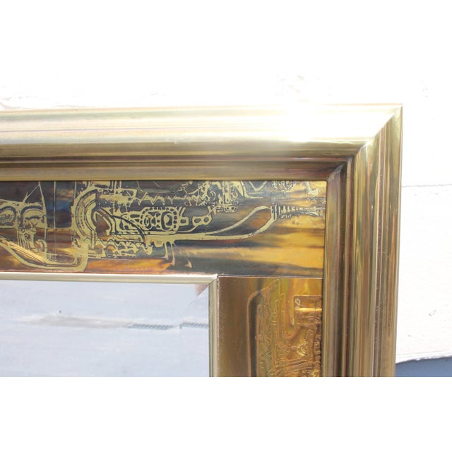 Mastercraft 1970's Traditional Exotic Carved Wood Mastercraft Wall Mirror For Sale - Image 4 of 11