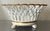 Antique 19th century French Empire Paris porcelain basket or corbeille. Bright white porcelain with gold bands and...
