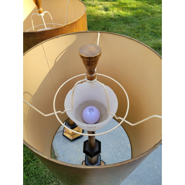1960s Oversized Rembrandt Reflector Lamps With Metallic Copper Shades For Sale - Image 11 of 15