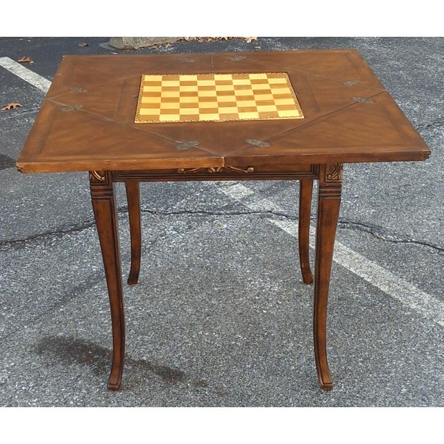 Late 20th Century Neoclassical Style Mahogany Handkerchief Envelope Games Table For Sale - Image 10 of 14